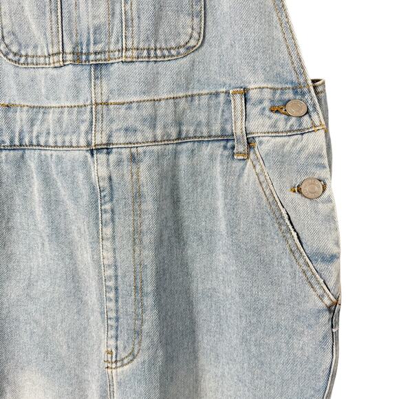 PacSun Light Blue Denim Overalls Wide Leg Baggy Fit 100% Cotton, Size Medium - Picture 8 of 16